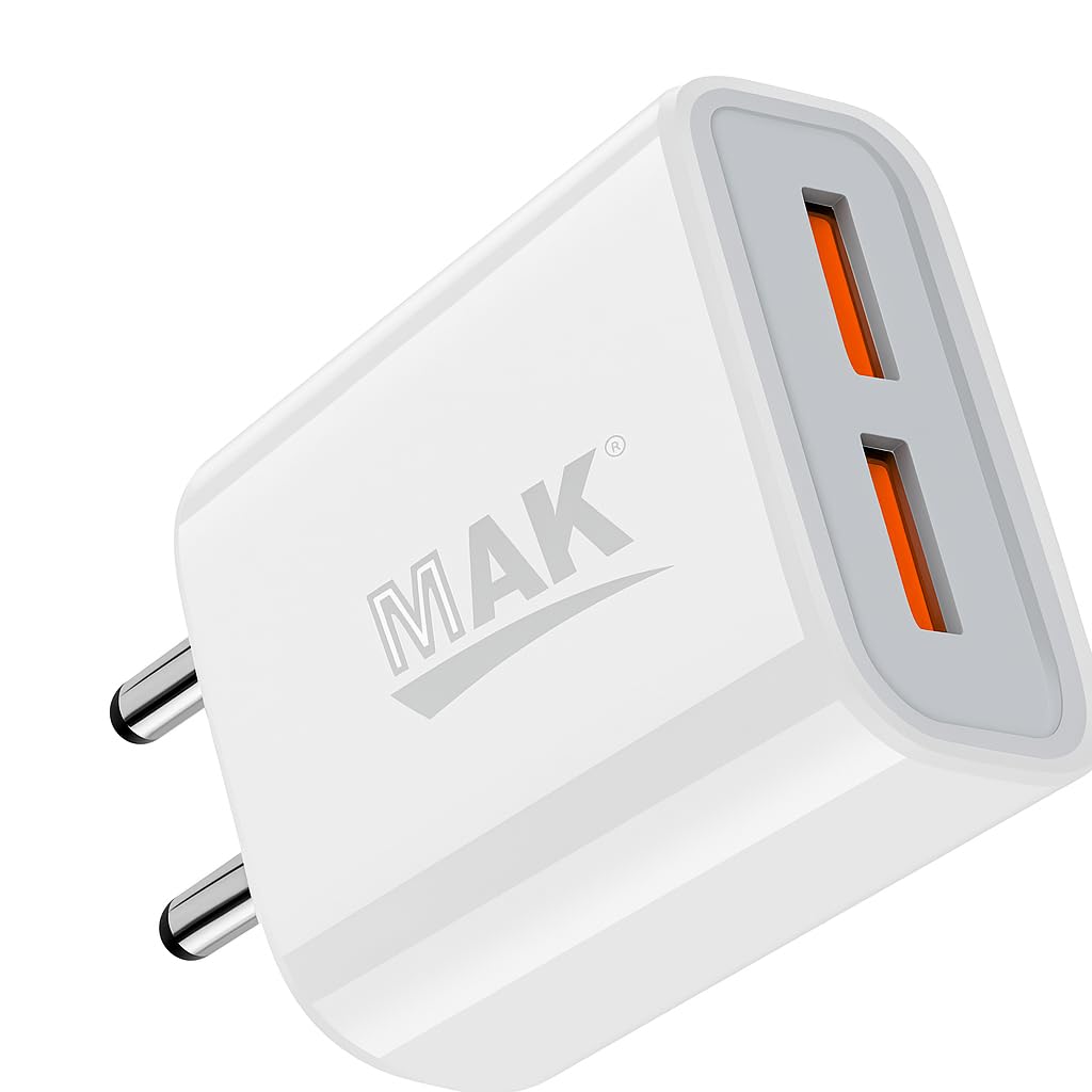 15W Dual USB Port Fast Charger with Micro USB Cable | Universal Mobile Wall Adapter | Dual Output Travel Charger for Android Smartphones & Accessories | Compact & Safe Design - Image 3