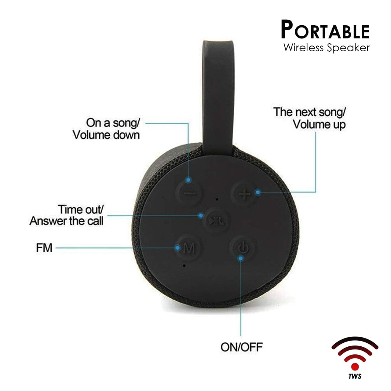 Portable Bluetooth Speaker with USB/Micro SD Card/AUX/Mic Multimedia Speaker - Image 2