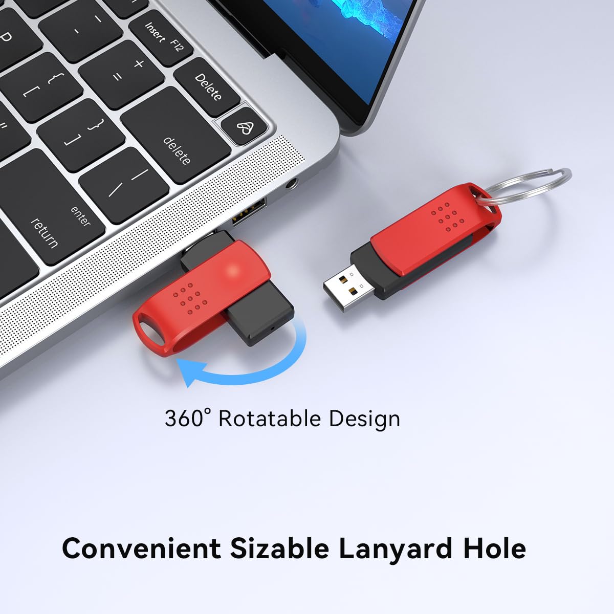 64GB USB Flash Drive 2 Pack (Red), USB-A, Pen Drives 25MB/s Read 10MB/s Write, Dual Thumb Drives for PC, Laptop, Car Music, Document Photo Storage (2 Pack) - Image 6