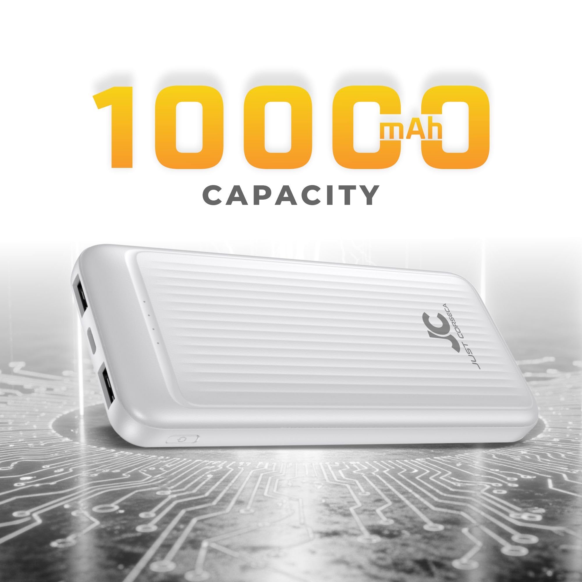 SKYVOLT 10000mAh Power Bank, 22.5W Fast Charging, Dual USB-A & Type-C Input/Output, LED Indicator, Li-Polymer Battery, Multi-Layer Protection, Universal Compatibility (White) - Image 2