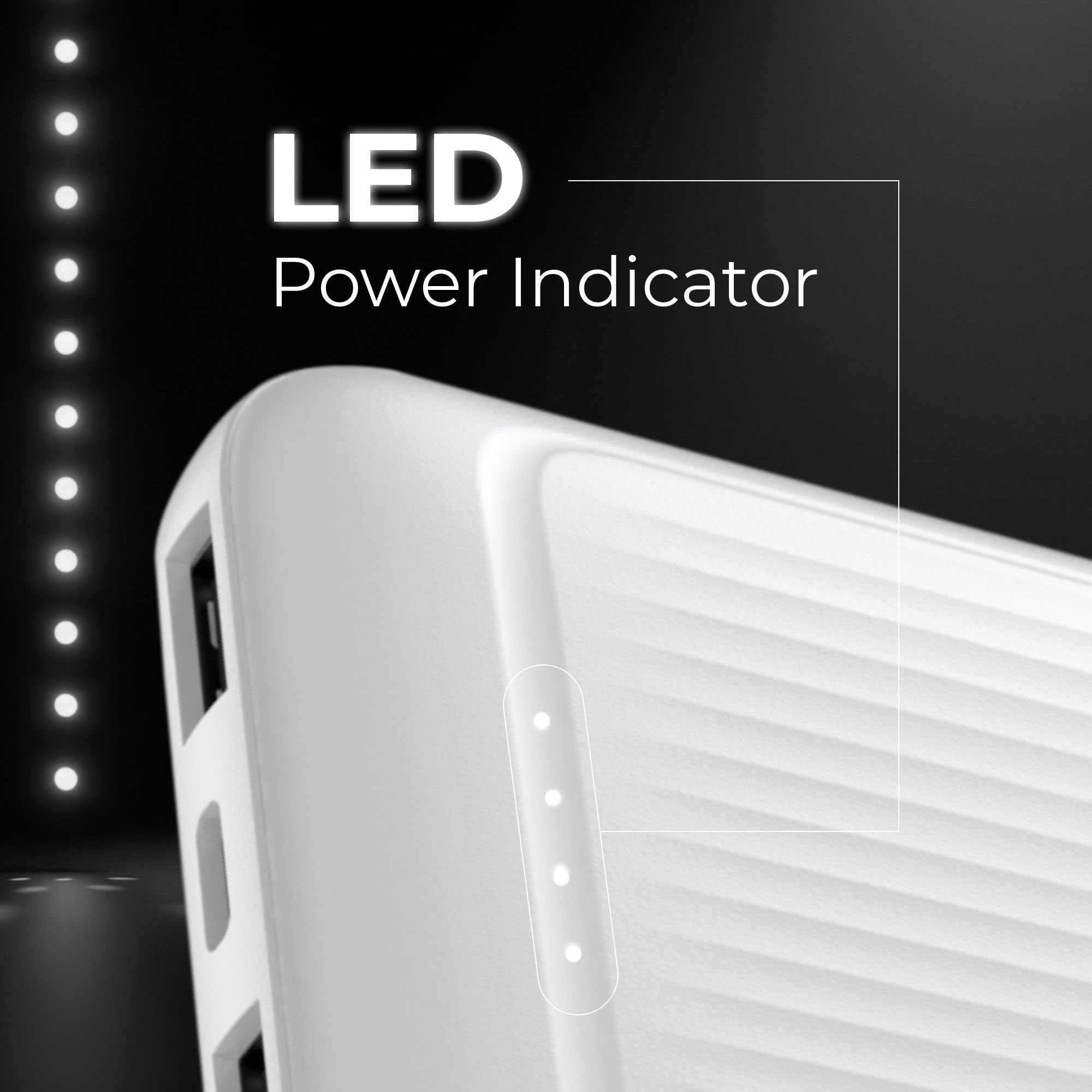 SKYVOLT 10000mAh Power Bank, 22.5W Fast Charging, Dual USB-A & Type-C Input/Output, LED Indicator, Li-Polymer Battery, Multi-Layer Protection, Universal Compatibility (White) - Image 3