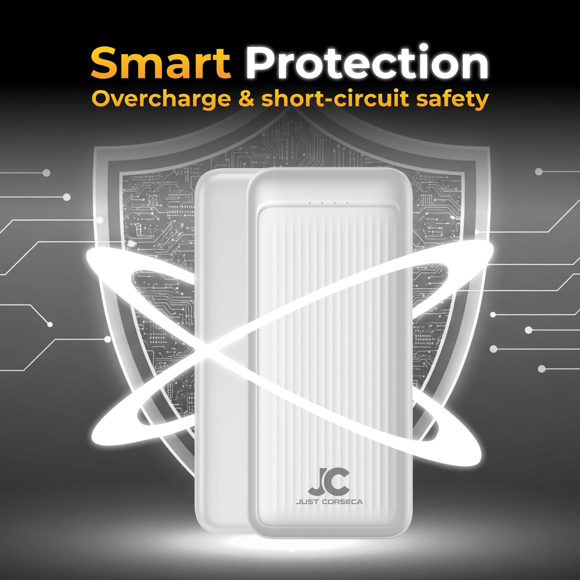 SKYVOLT 10000mAh Power Bank, 22.5W Fast Charging, Dual USB-A & Type-C Input/Output, LED Indicator, Li-Polymer Battery, Multi-Layer Protection, Universal Compatibility (White) - Image 4