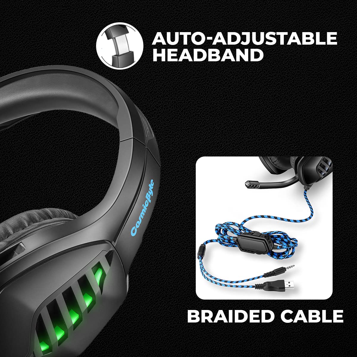 GS430 Gaming wired over ear Headphone, 7 Color RGB LED and Microphone - Image 7