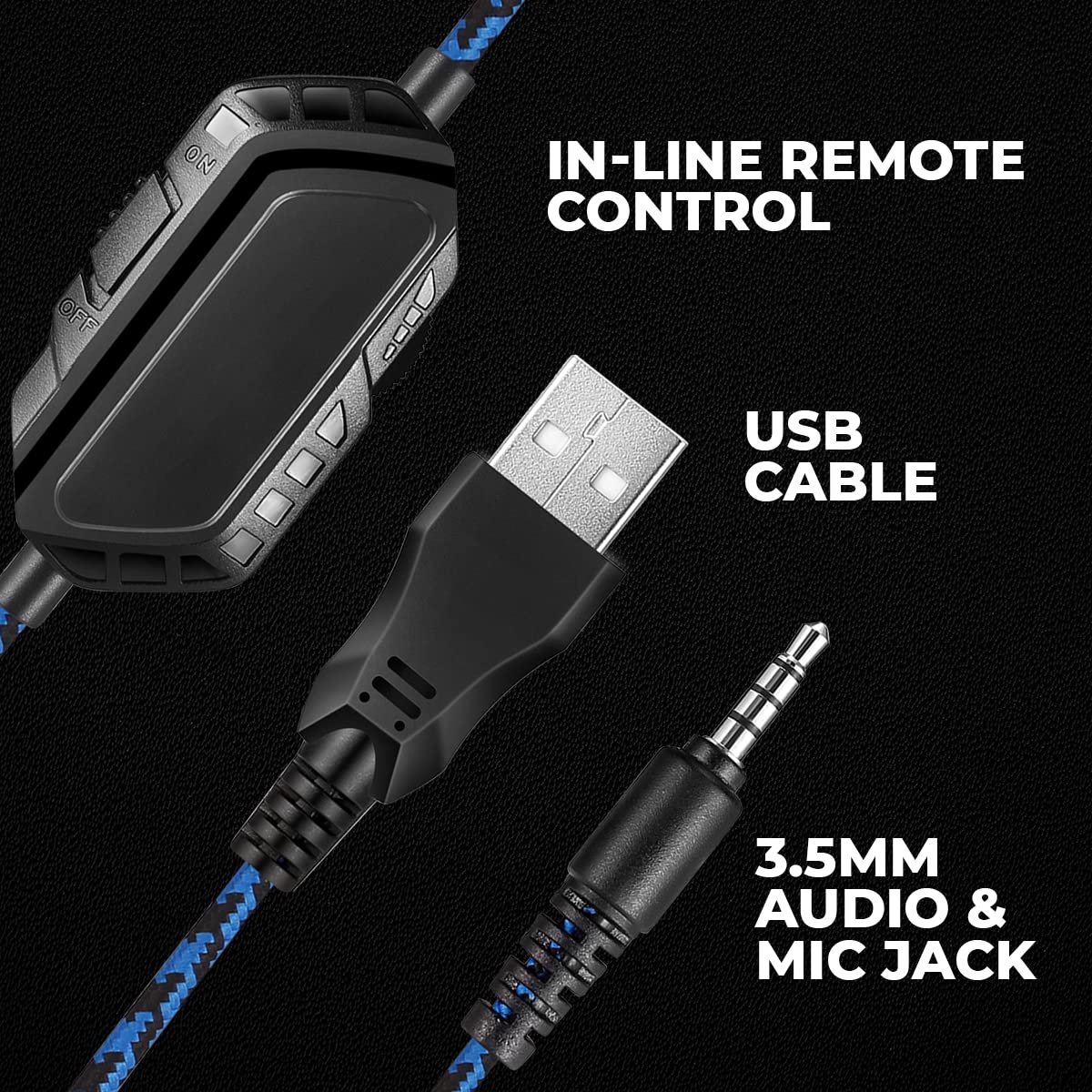 GS430 Gaming wired over ear Headphone, 7 Color RGB LED and Microphone - Image 4