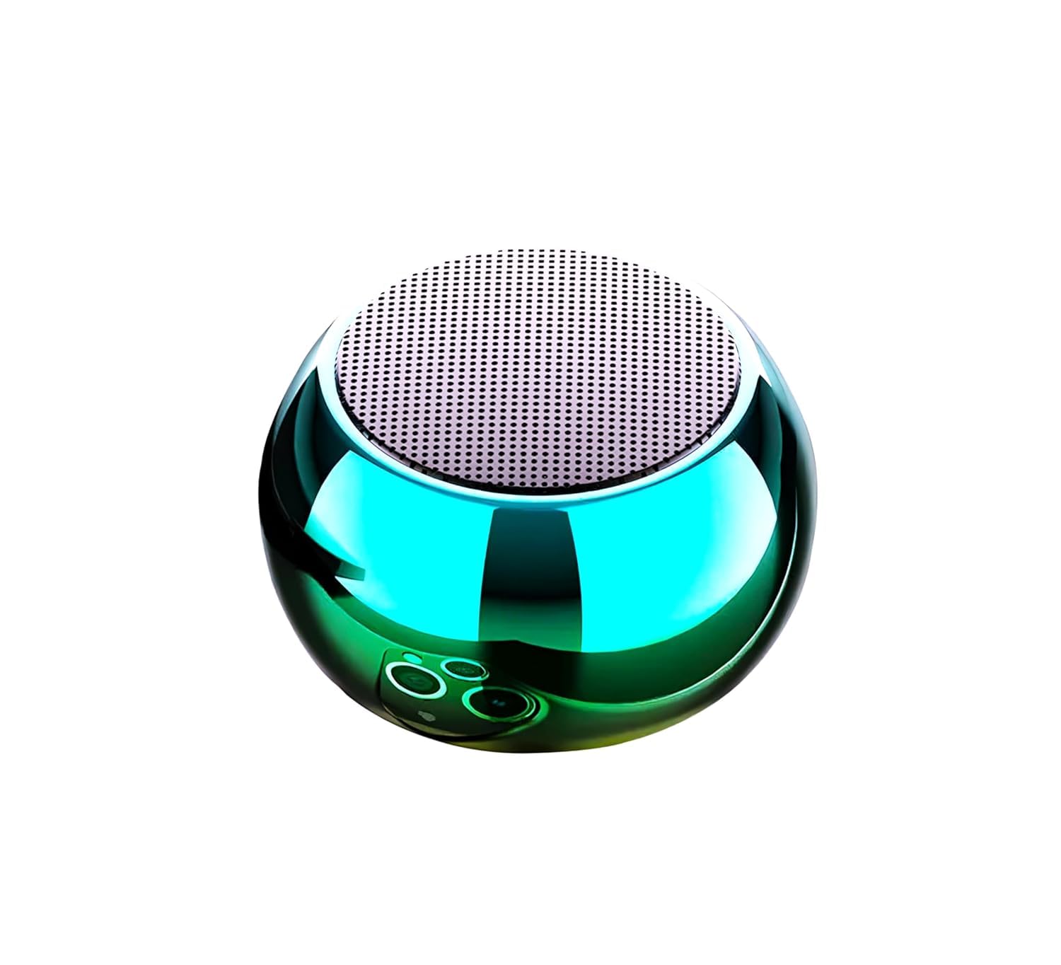 Round Mini Speaker Boost 4 Colourful Wireless Bluetooth Speaker, Mini Electroplating Round Steel, Random Colour (Pack of 1)