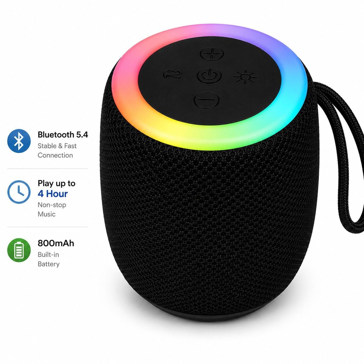 MoBo Portable Bluetooth Speaker with RGB LED Lights 800mAh - Image 3