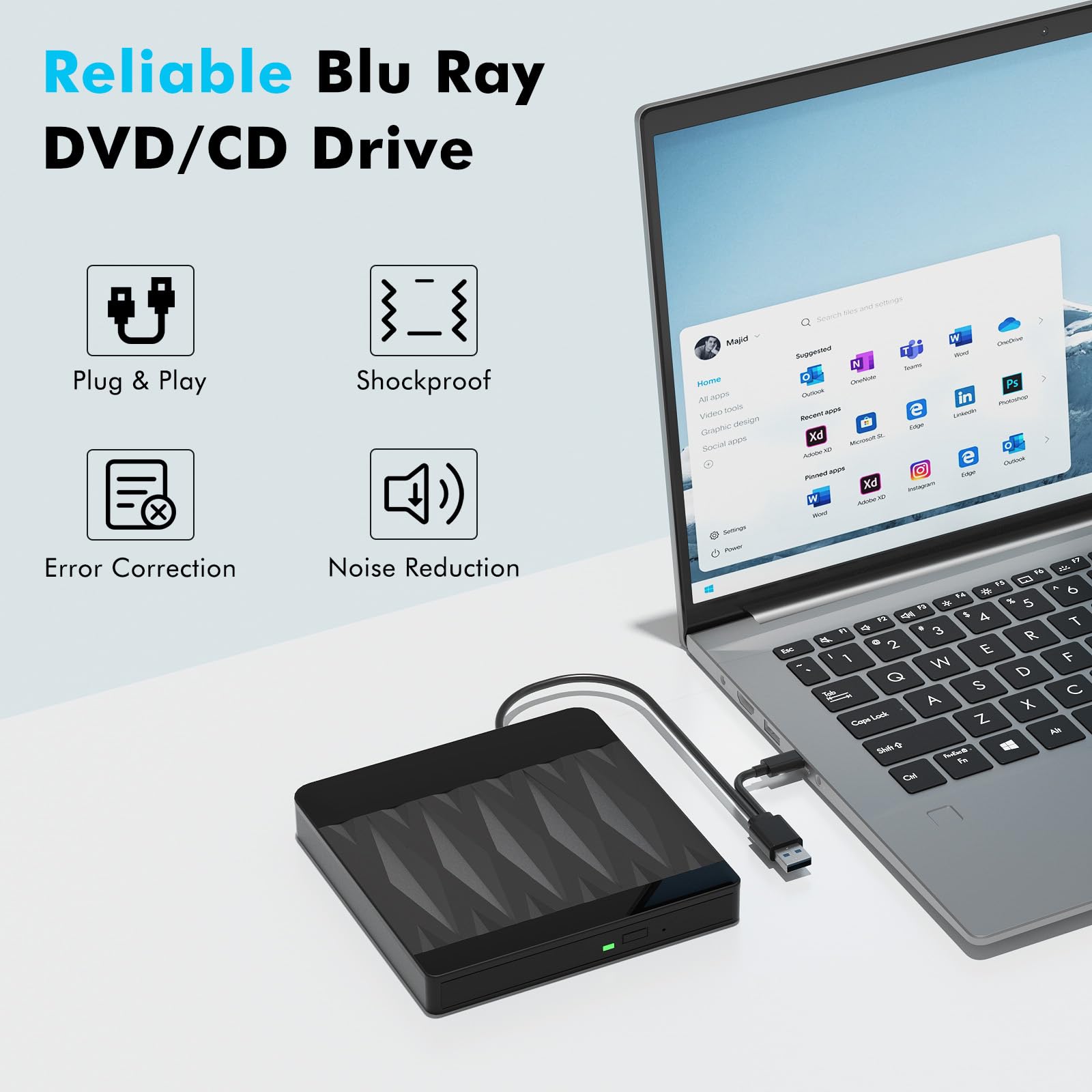 External Blu Ray Drive Bluray Burner External Support 3D Playback Discs - Image 4