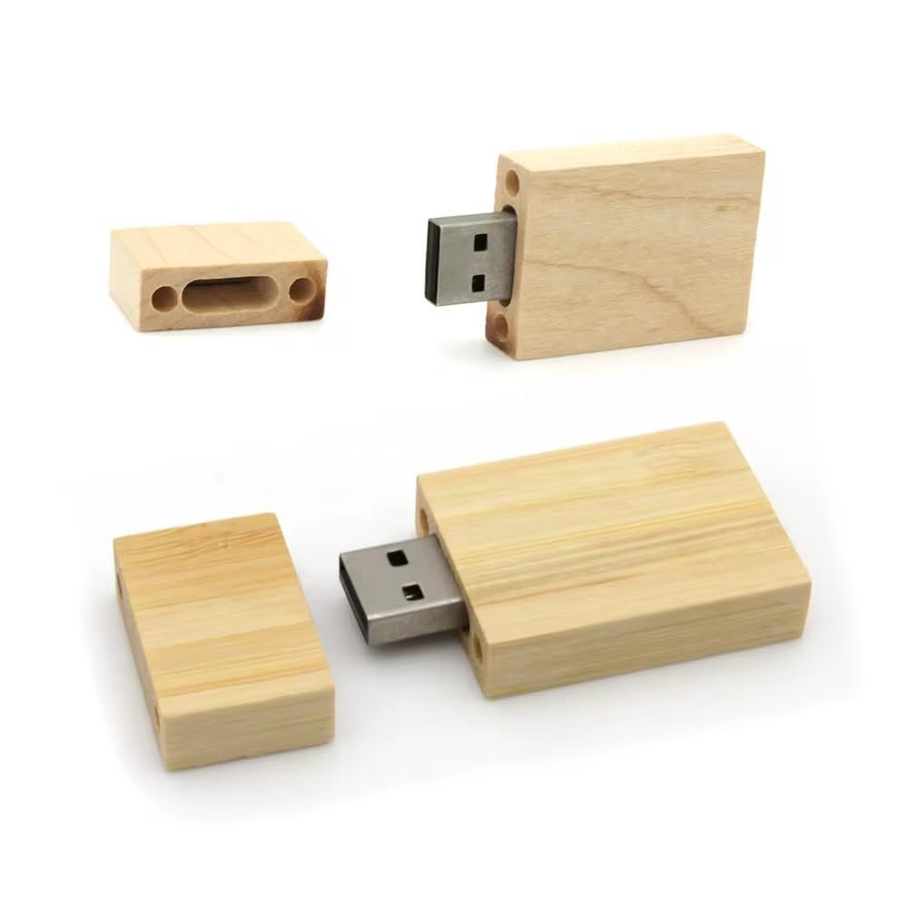 CleverlyGifted® 64GB Wooden Pen Drive | Natural Wood Finish | Minimalist Design | USB 2.0, Speed up to 10 Mbps | Ideal Corporate Gifting Product | 1 Pc - Image 2