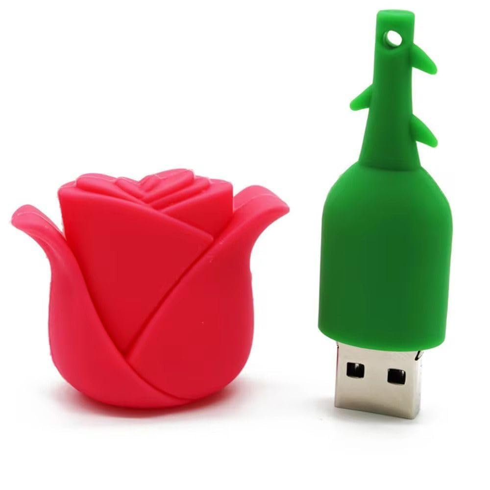 SippyTales~Rose Shaped Pendrive, Red Flower Shaped Flash Drive, High Speed Data Transfer, 2.0 Portable Data Storage Device, Speed Upto 15mbps (16, GB) - Image 2