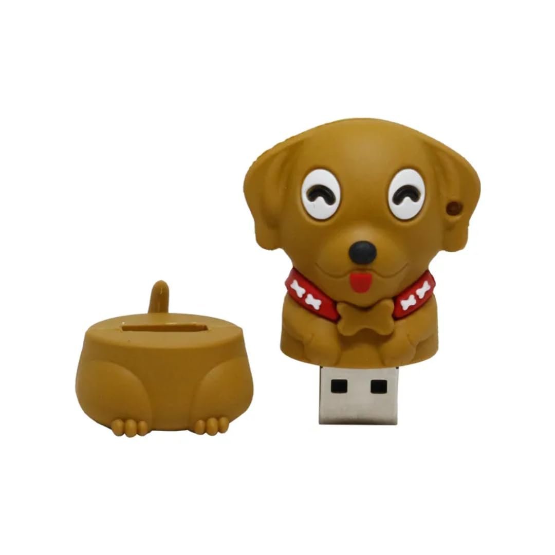 SippyTales~Cute Dog USB Flash Drive, Brown Puppy Design Memory Stick with Red Bone Collar, Novelty Animal Storage Device, 2.0 Pen Drive, High Speed Data Transfer (4, GB) - Image 3