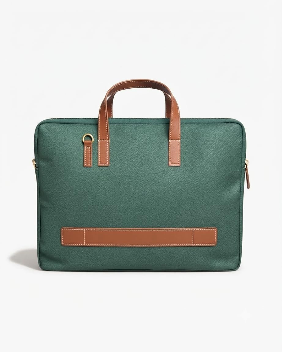 Elegant Green Jute Laptop Sleeve - Image 2