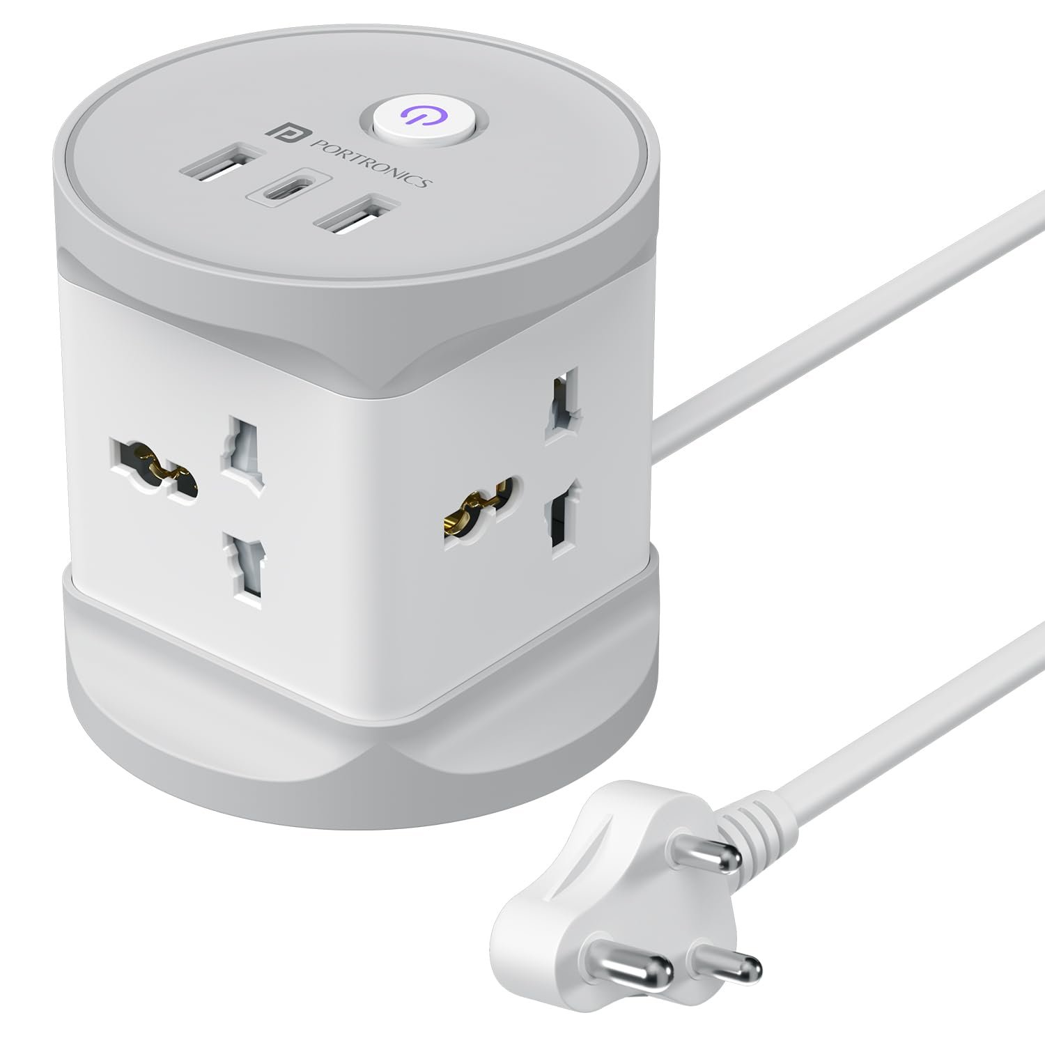 Power Plate 9 Pro, 2500W 7-in-1 Desktop Charging Station with 4X Universal Sockets, 12W USB-A & Type-C Ports, Space-Saving Power Extender, 2M Cord, Power Switch, Child Proof Shutters