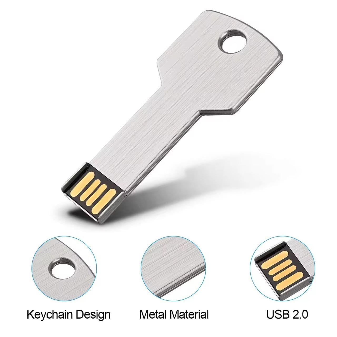 SippyTales Key Shape Pendrive, Interface 2.0, Upto 10mbps, Metal Finish, Grade A Chips, Read/Write Upto 10mbps (16, GB) - Image 3
