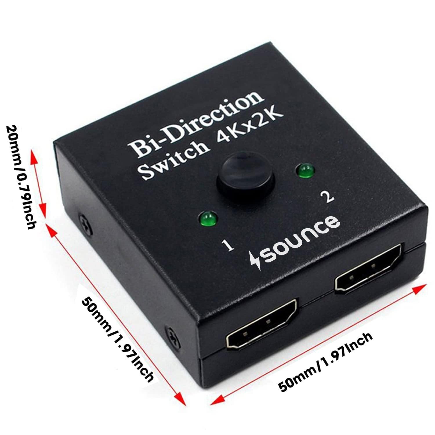 HDMI Switch 2 in 1 Out 4K 60hz HDMI Switcher 2 Port, Bi-Directional HDMI Switch Splitter 2 x 1/1 x 2, No Power Required, Sharing HD Video, PC Gaming Accessories - Image 6