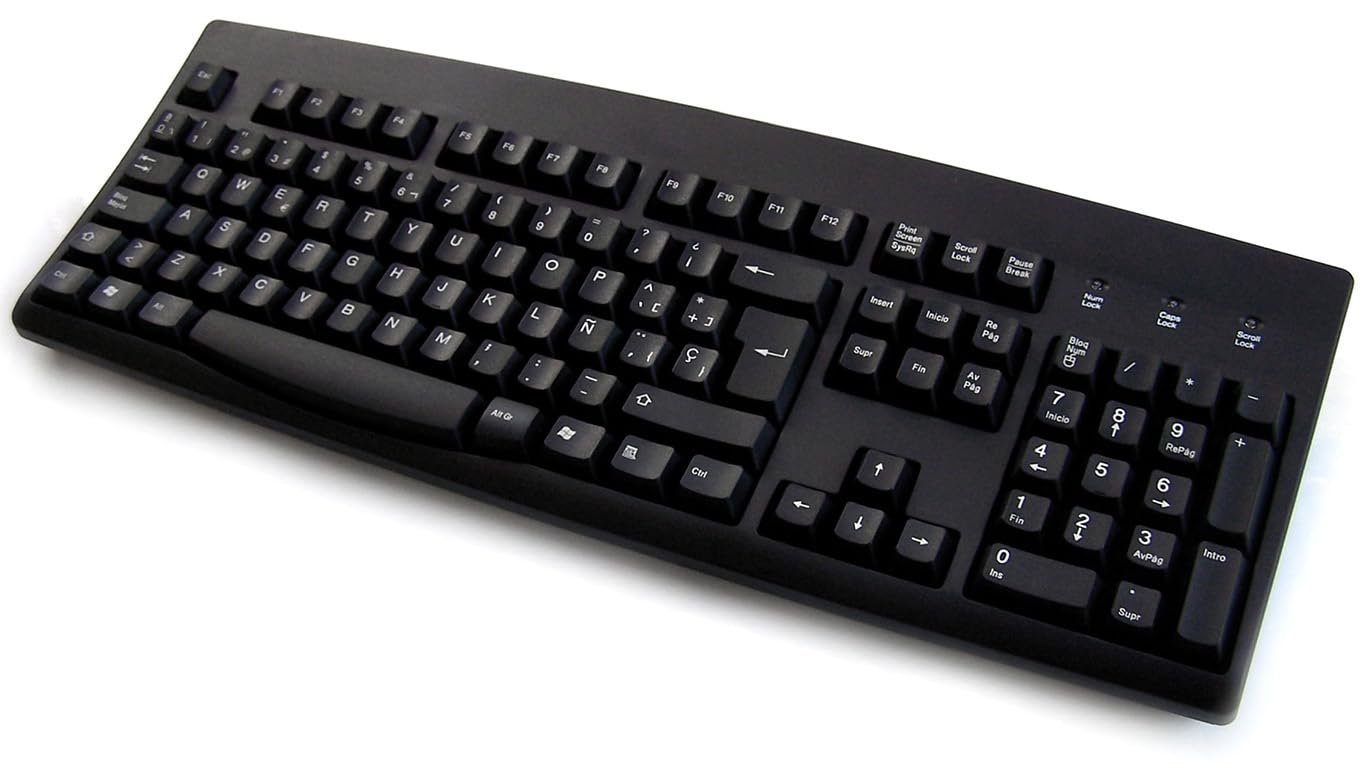 Full Size Wired Computer Keyboard, 104 Keys, Black