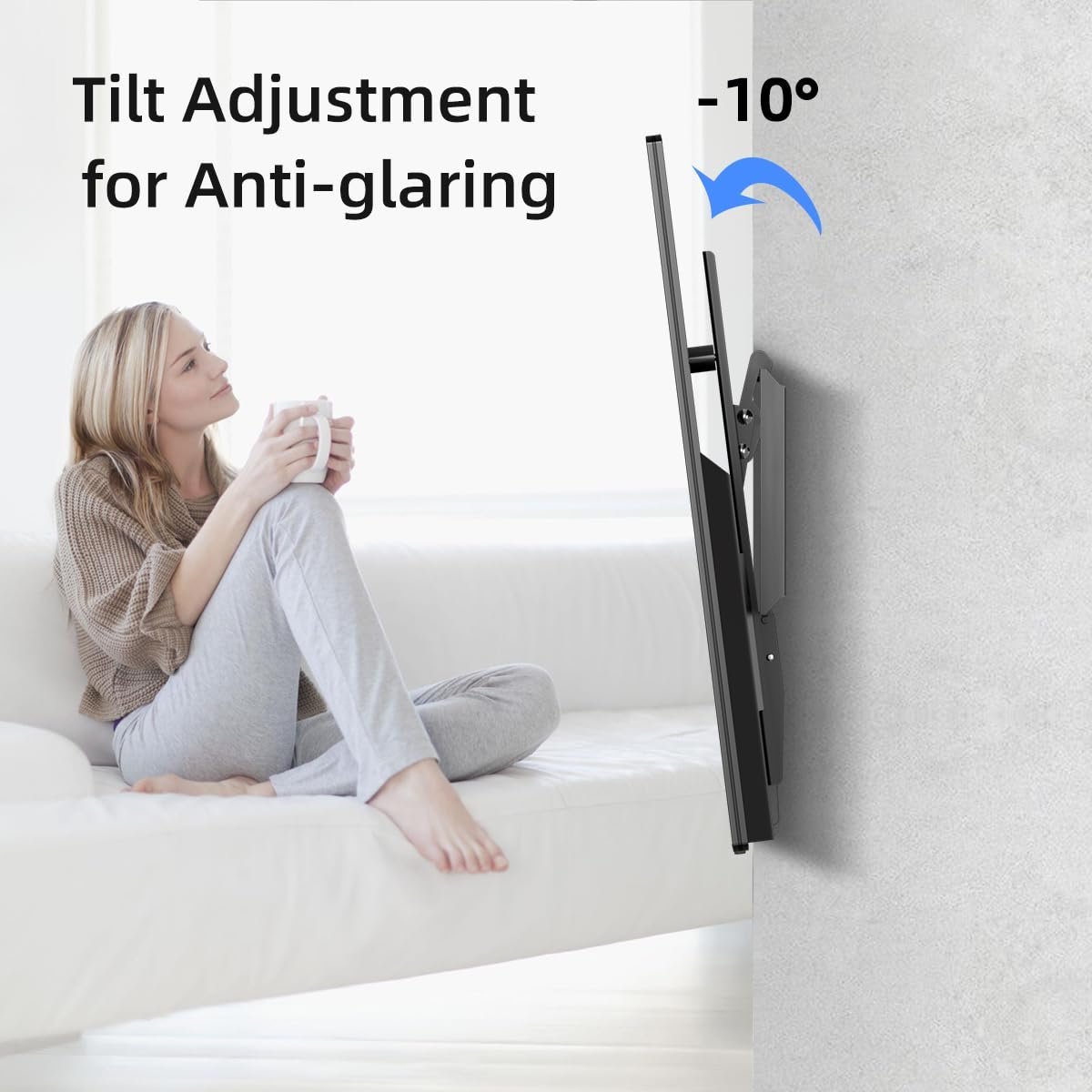 Tilt TV Wall Mount Bracket for Most 26-55 inch LED, LCD and Plasma TV, Mount with Max 400x400mm VESA and 100lbs Loading Capacity, Fits Studs 16" Apart, Low Profile with Bubble Level (MT4204) - Image 3