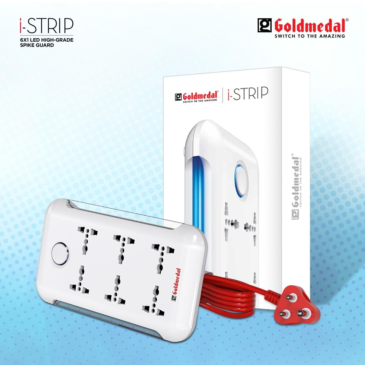 i-Strip High-Grade Extension Board | 6 Universal Sockets | 2-Meter Extension Cord with Surge Protector | Master Switch & LED Indicator | Multi Plug Socket for Home & Office | (White) - Image 2