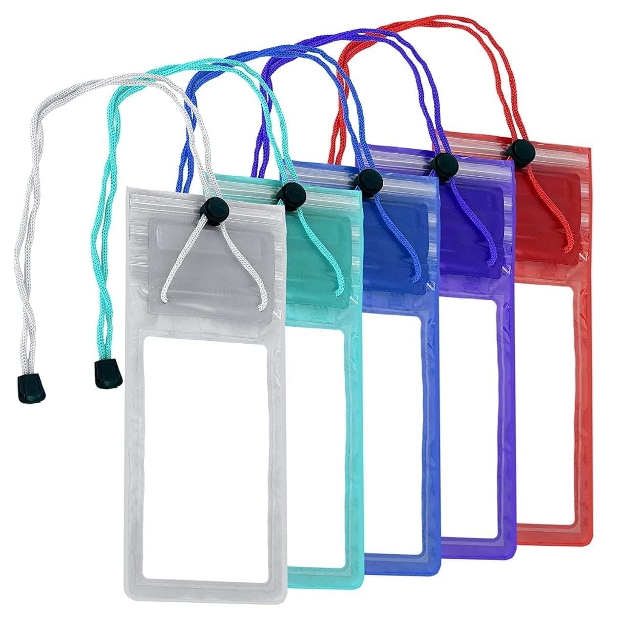 Knoxita Pack of 1 Waterproof Clip Lock Design Mobile Pouch with Hanging Strap Rain Pouch Suitable for Smartphones Size Upto 6.5 Inches for Women and Men Rain Cover Multicolor (1)