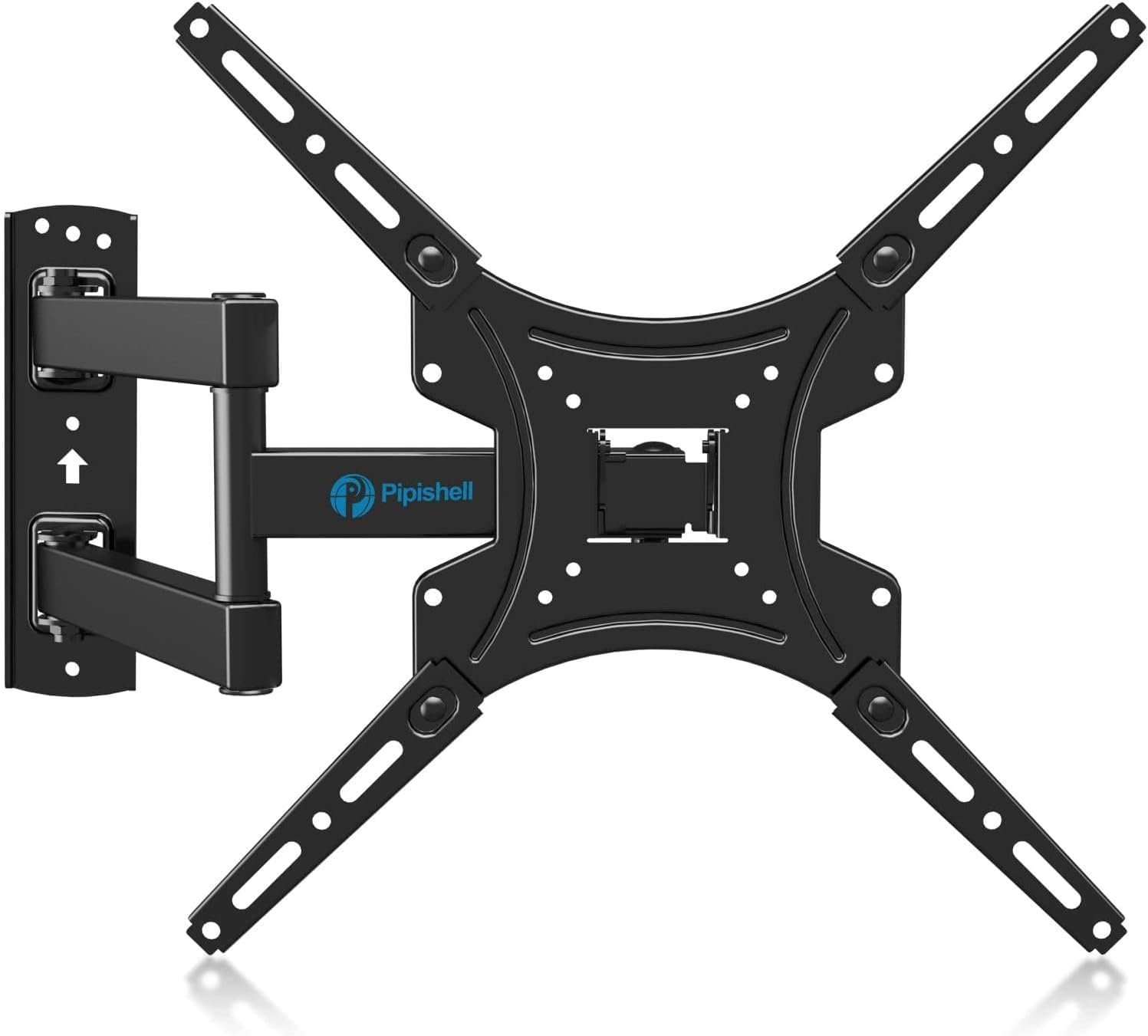 Full Motion TV Wall Mount Bracket Articulating Arms Swivels Tilts Extension Rotation for Most 13-55 Inch LED LCD Flat Curved Screen TVs, Max VESA 400x400mm up to 66lbs by
