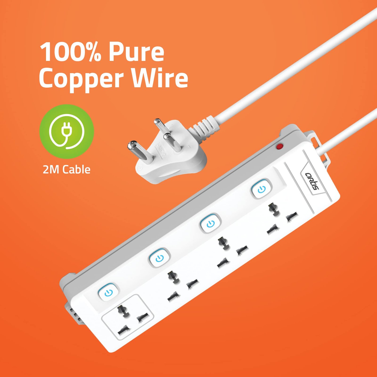 AR-4MS 4 Universal Sockets with Multi Switch Surge Protector - Image 6