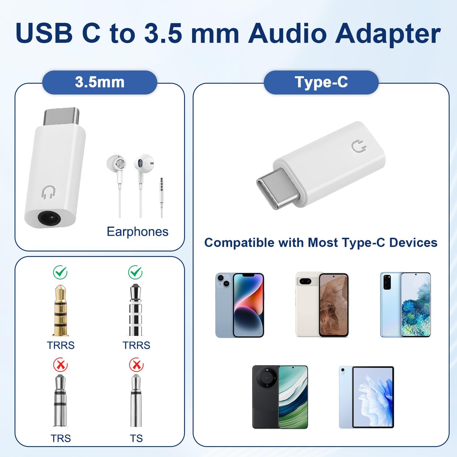 USB C to 3.5 mm Jack Adapter, USB C Headphone Adapter, Hi-Fi Audio Pack of 2 - Image 5