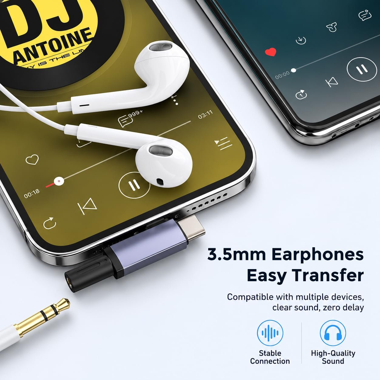 ® 2 in 1 Audio Adapter USB C and Light to 3.5mm Jack Converter - Image 7