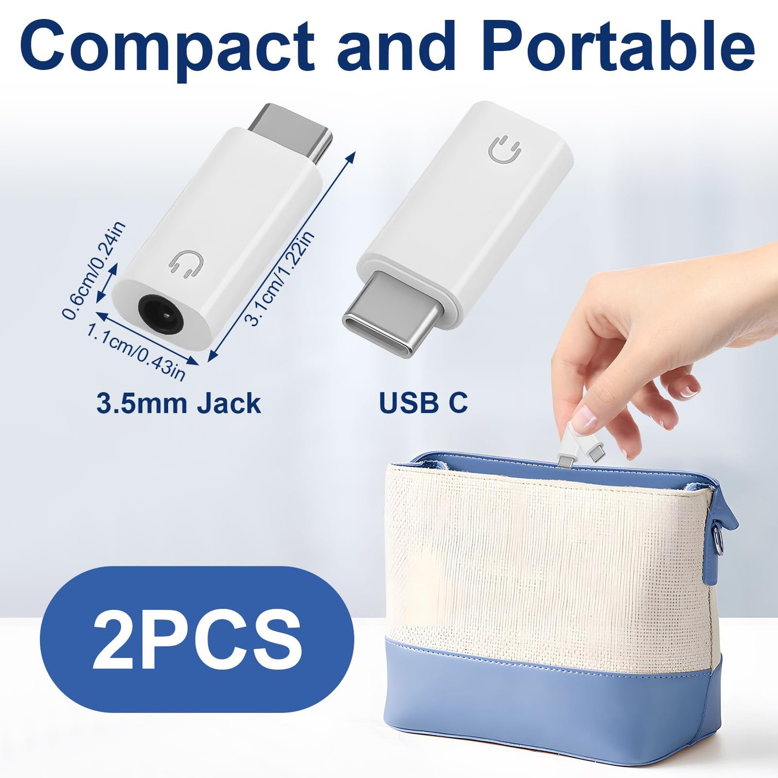 USB C to 3.5 mm Jack Adapter, USB C Headphone Adapter, Hi-Fi Audio Pack of 2 - Image 6