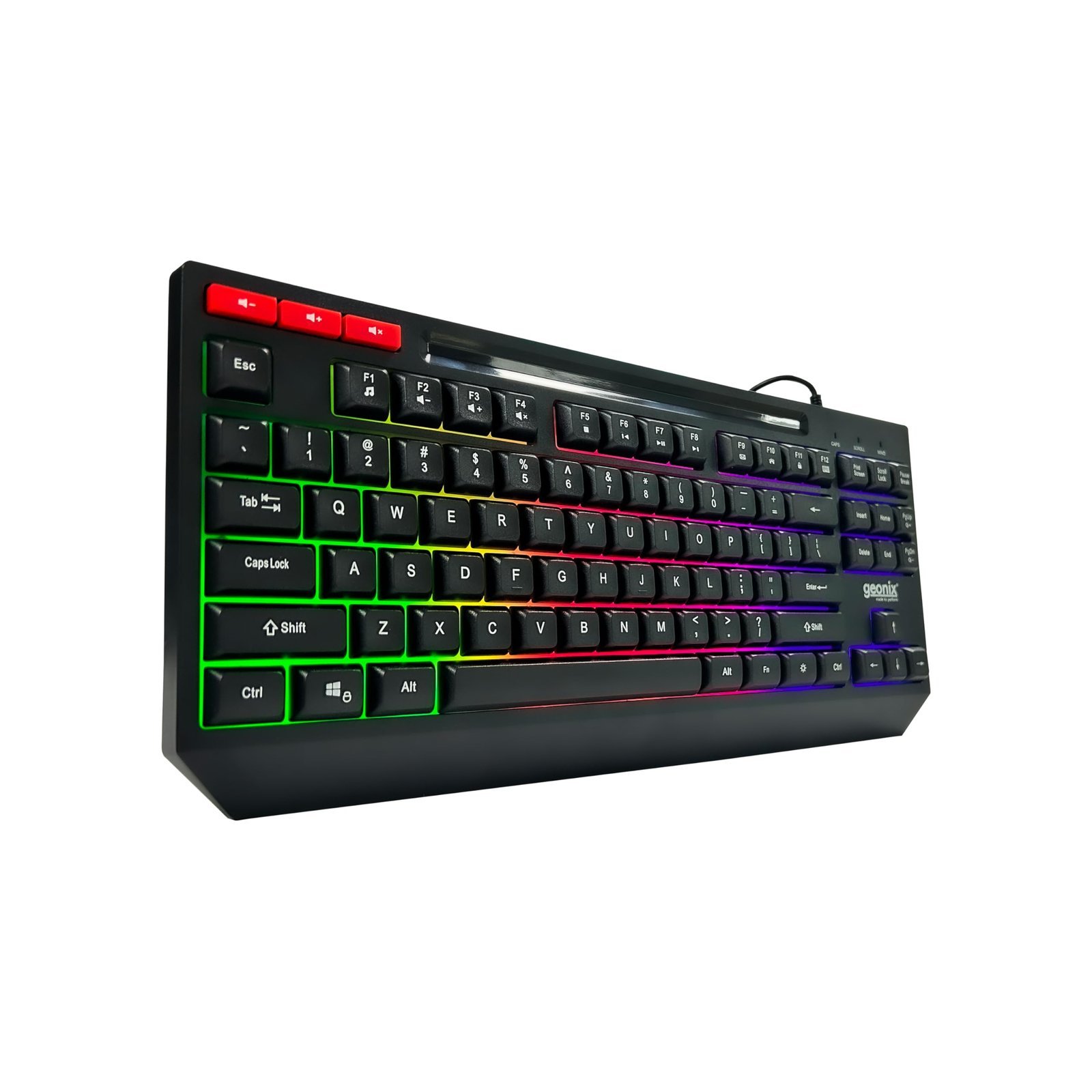 Cruiser K2 Multi Function Gaming Keyboard with 90 Keys Including 3 Dedicated Multimedia Keys, Rainbow Backlight, Spill Resistant, PVC Cable, Durable Body (Black) - Image 7