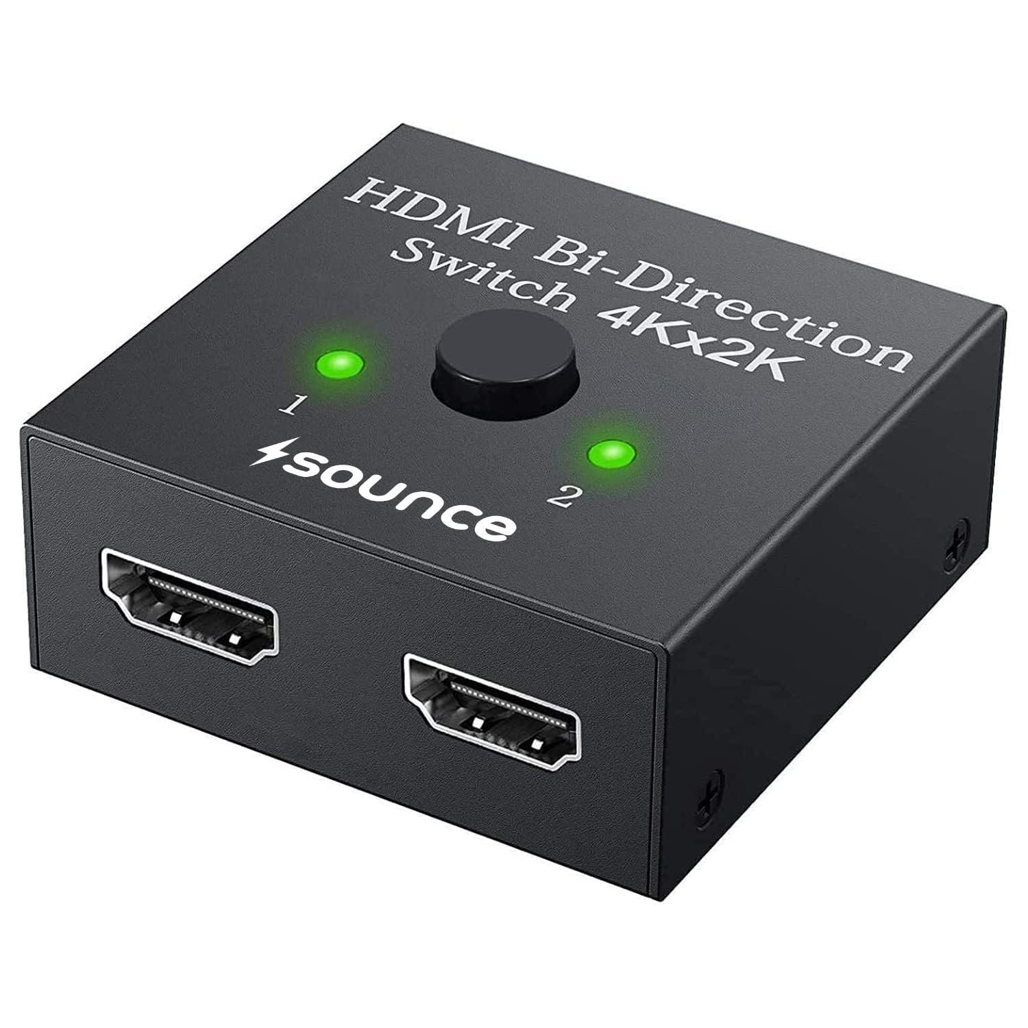 HDMI Switch 2 in 1 Out 4K 60hz HDMI Switcher 2 Port, Bi-Directional HDMI Switch Splitter 2 x 1/1 x 2, No Power Required, Sharing HD Video, PC Gaming Accessories