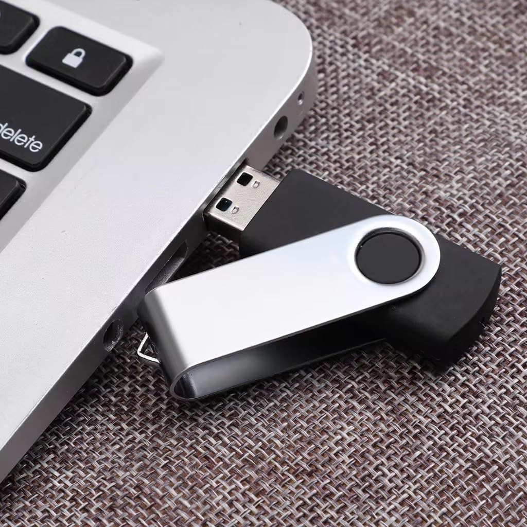 CleverlyGifted® 4GB | Swivel USB Flash Drive, Black and Silver, Portable Data Storage Device, 2.0, Speed Upto 10 mbps,1Pc - Image 2