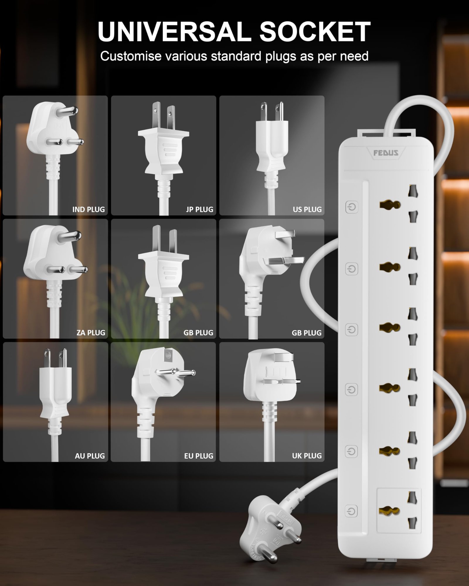 Surge Protector, 5 Meter 16 Feet Long Cable, 6 Universal Sockets with Individual Switch, Extension Board Cord, Automatic Overload Protection, Fireproof Power Strip Switch Board, Spike Guard - Image 9