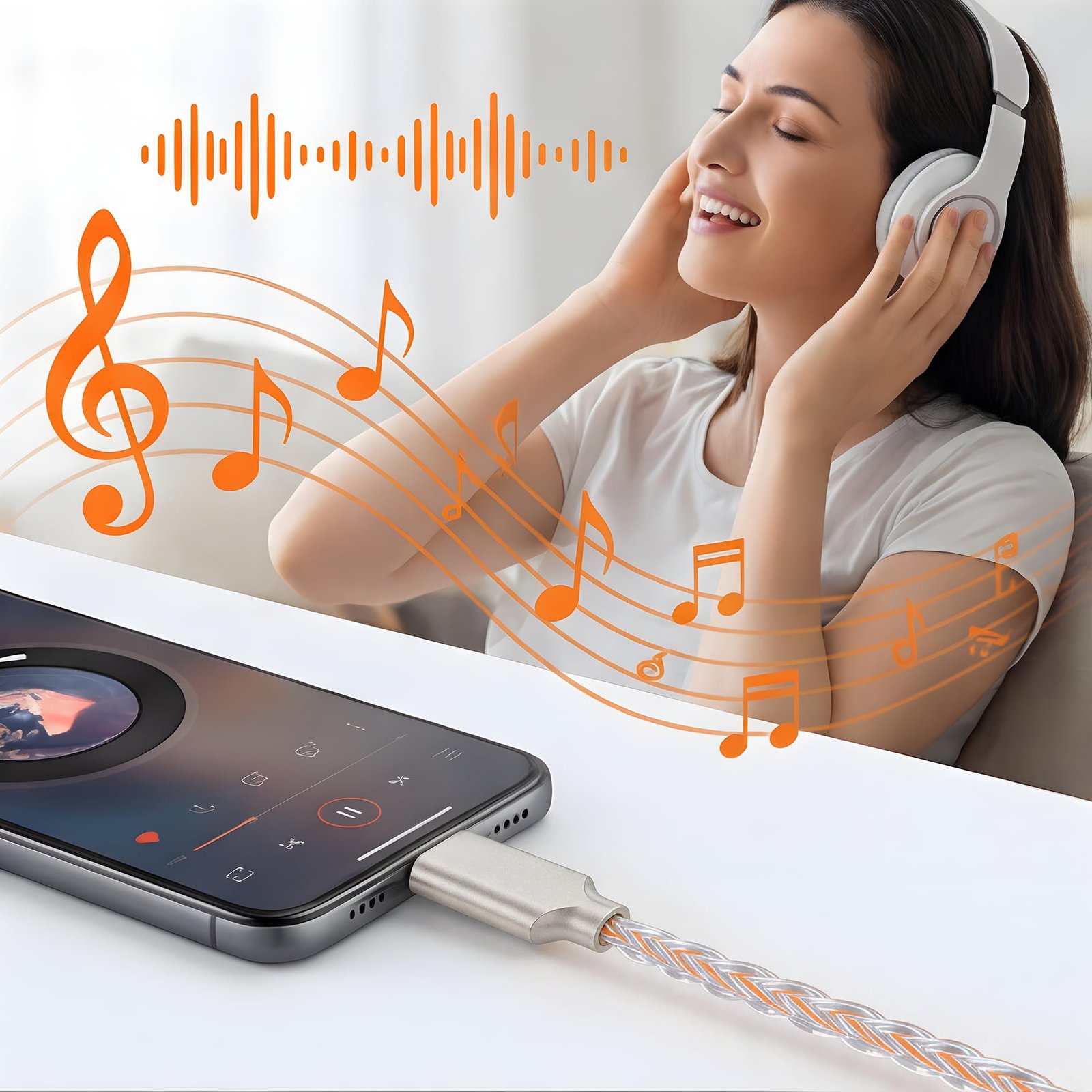 Platinum Gold CX31993 DAC Type C to 3.5mm Adapter, 32bit/384kHz HiFi Dongle, 28.2mW, Compatible with iPhone 16/15 Series, Samsung Galaxy S25/S24 & More - Image 6