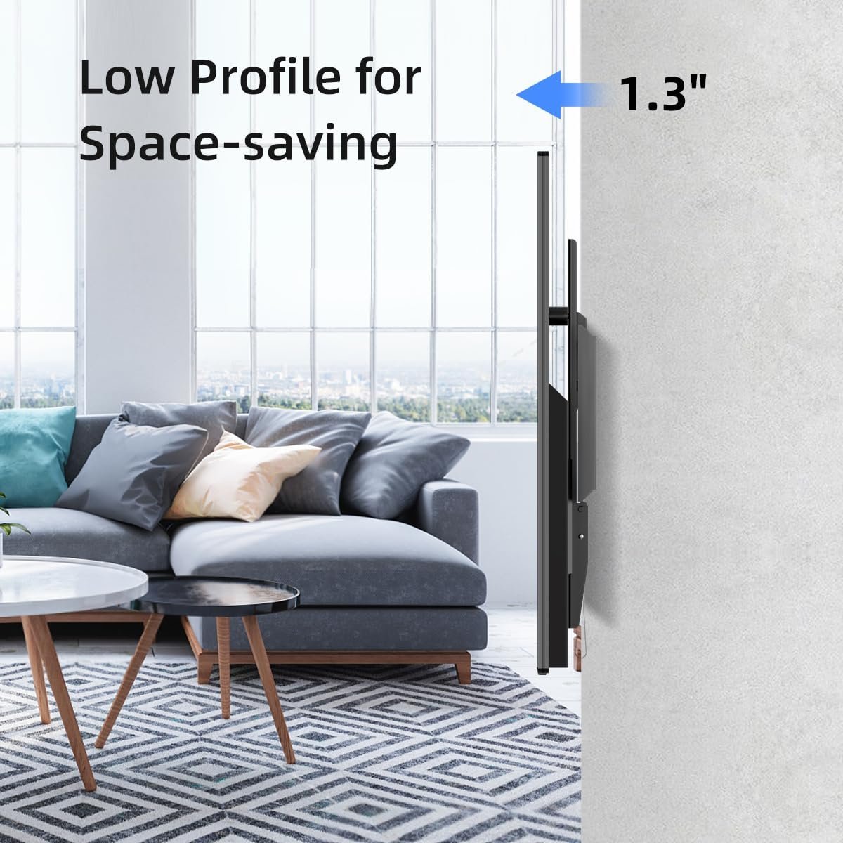 Tilt TV Wall Mount Bracket for Most 26-55 inch LED, LCD and Plasma TV, Mount with Max 400x400mm VESA and 100lbs Loading Capacity, Fits Studs 16" Apart, Low Profile with Bubble Level (MT4204) - Image 4